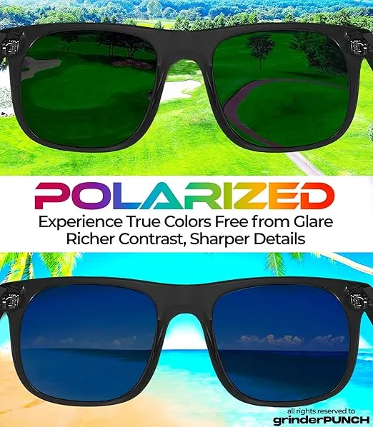 2 Pack XL Polarized Big Wide Frame Sports Driving Sunglasses (Blue Mirror Lens)