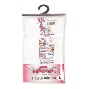 3 Pack Girls Bikinis Beach Just Chillin & Shine Bright - 7-14 Girl