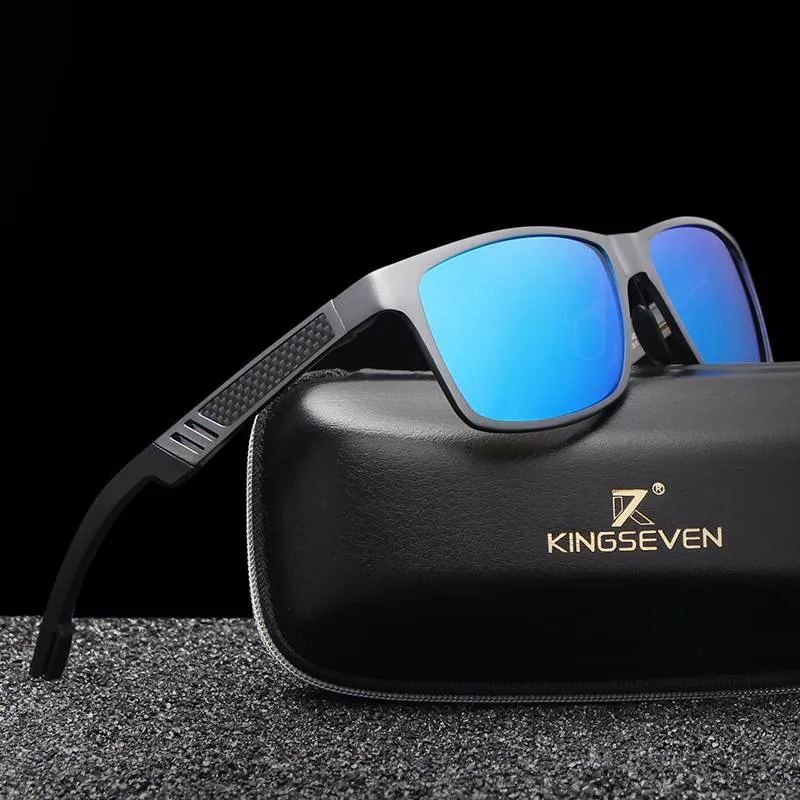 Aluminium Rectangle Masculine Style Men Polarized Sunglasses