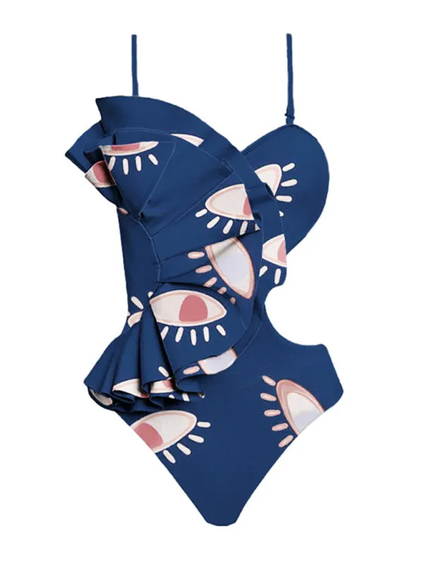 Blue Zone Planet |  Ava's Ruffled Eye One-Piece Swimsuit