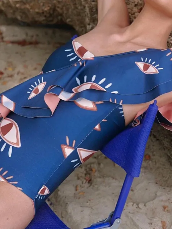 Blue Zone Planet |  Ava's Ruffled Eye One-Piece Swimsuit