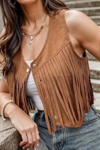 Blue Zone Planet |  Fringe Snap Down Vest Coat