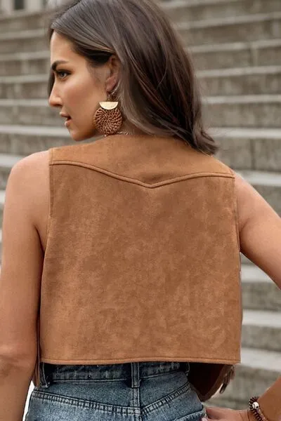 Blue Zone Planet |  Fringe Snap Down Vest Coat