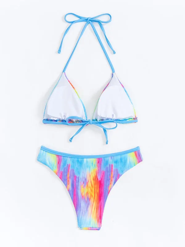 Blue Zone Planet |  Gradient Backless Halter Neck Bikini