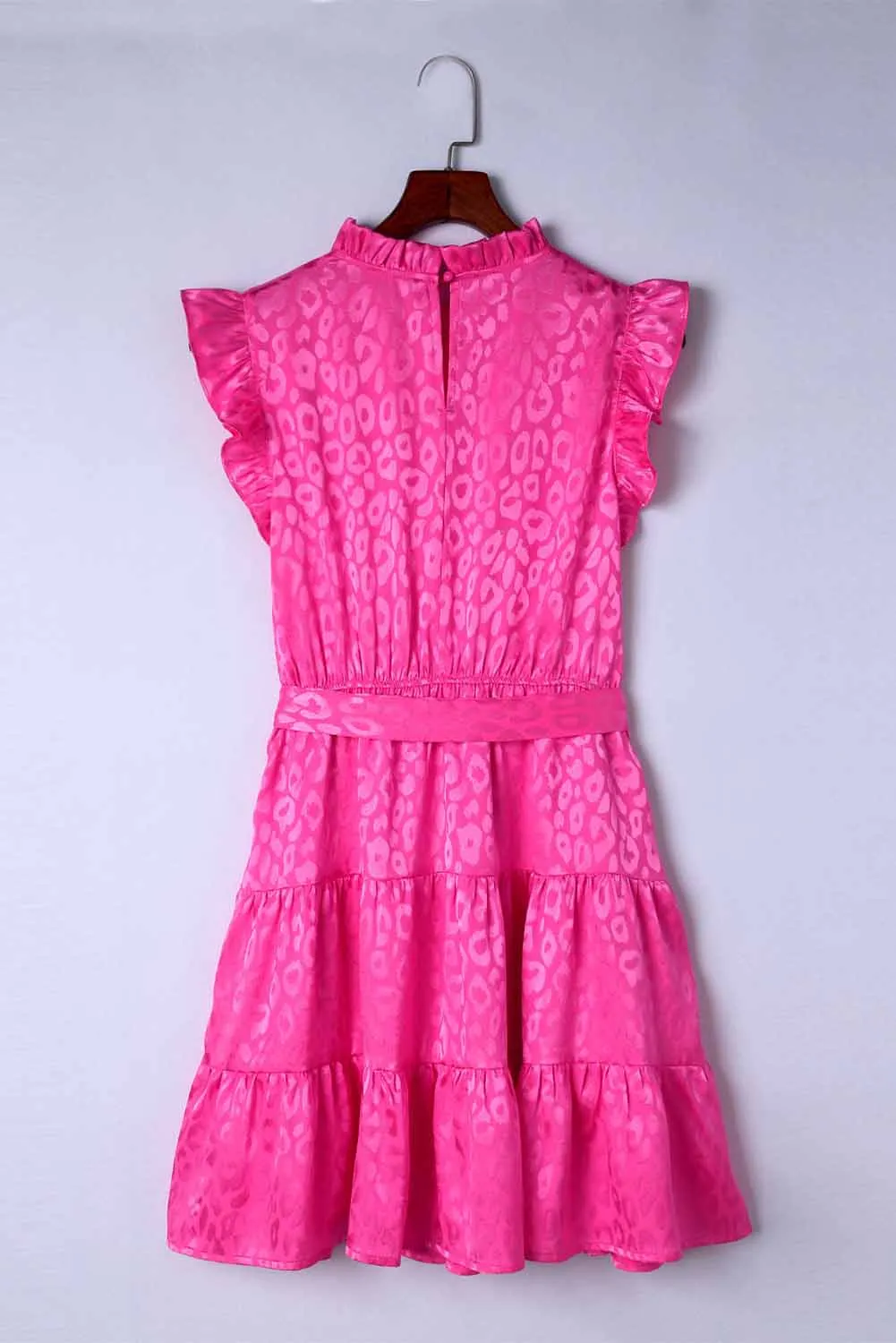 Blue Zone Planet |  Leopard Tie Belt Tiered Dress