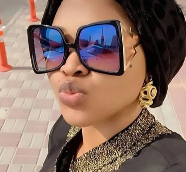 BOW TIE Hollow Oversize Square Sunglasses