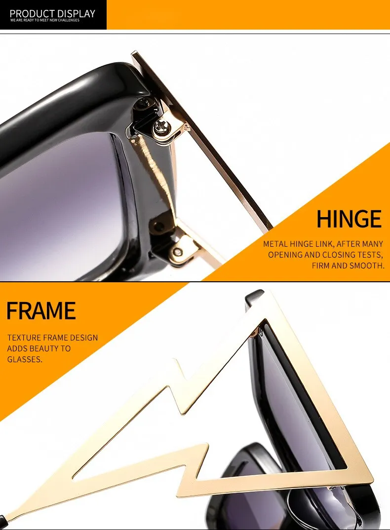 BOW TIE Hollow Oversize Square Sunglasses