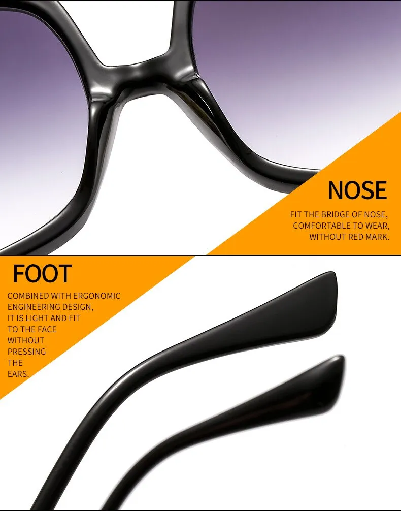 BOW TIE Hollow Oversize Square Sunglasses