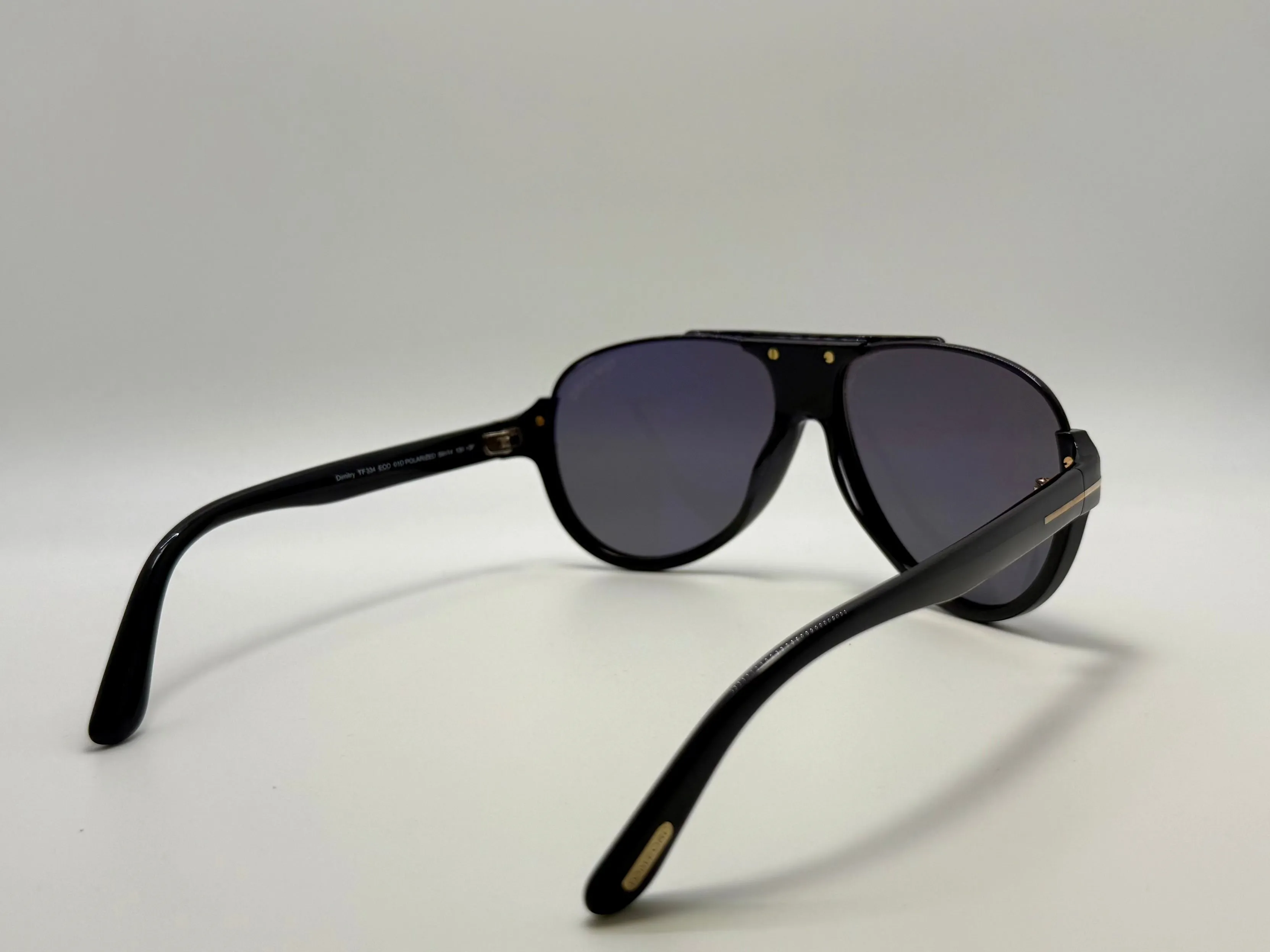 BRAND NEW TOM FORD DIMITRY TF334 ECO 010 POLARIZED AVIATOR SUNGLASSES – BLACK/GREY