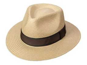 Broner Solid Tan Staw With Brown Band Fedora