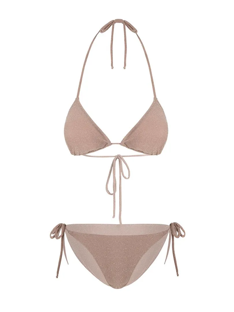 Bronze Triangle Bikini Set - Brown