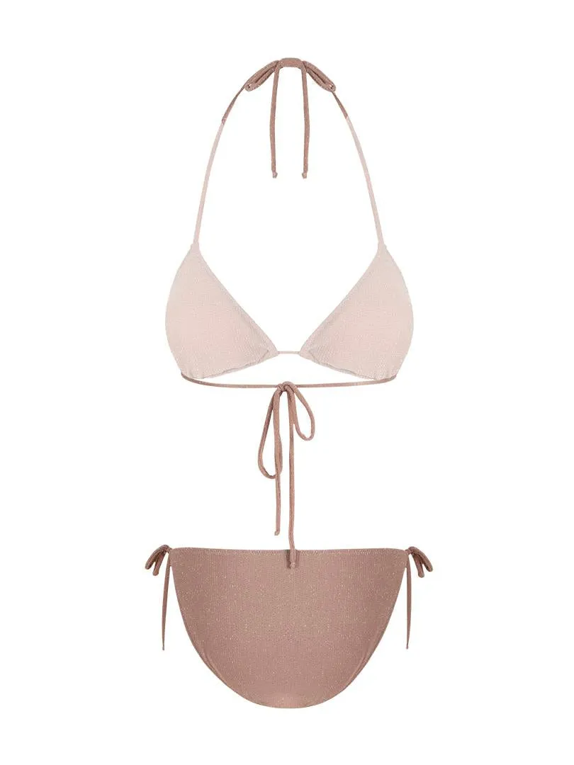 Bronze Triangle Bikini Set - Brown