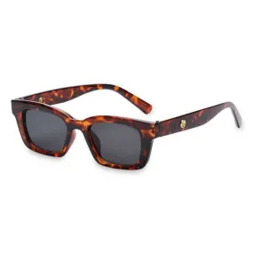 Brown Leopard Square Frame Sunglasses