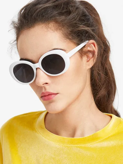 Checkered circle retro sunglasses