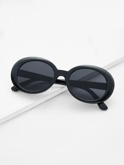 Checkered circle retro sunglasses