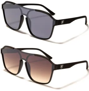 Designer Retro Flat Top Shield Pilot Sunglasses for Men