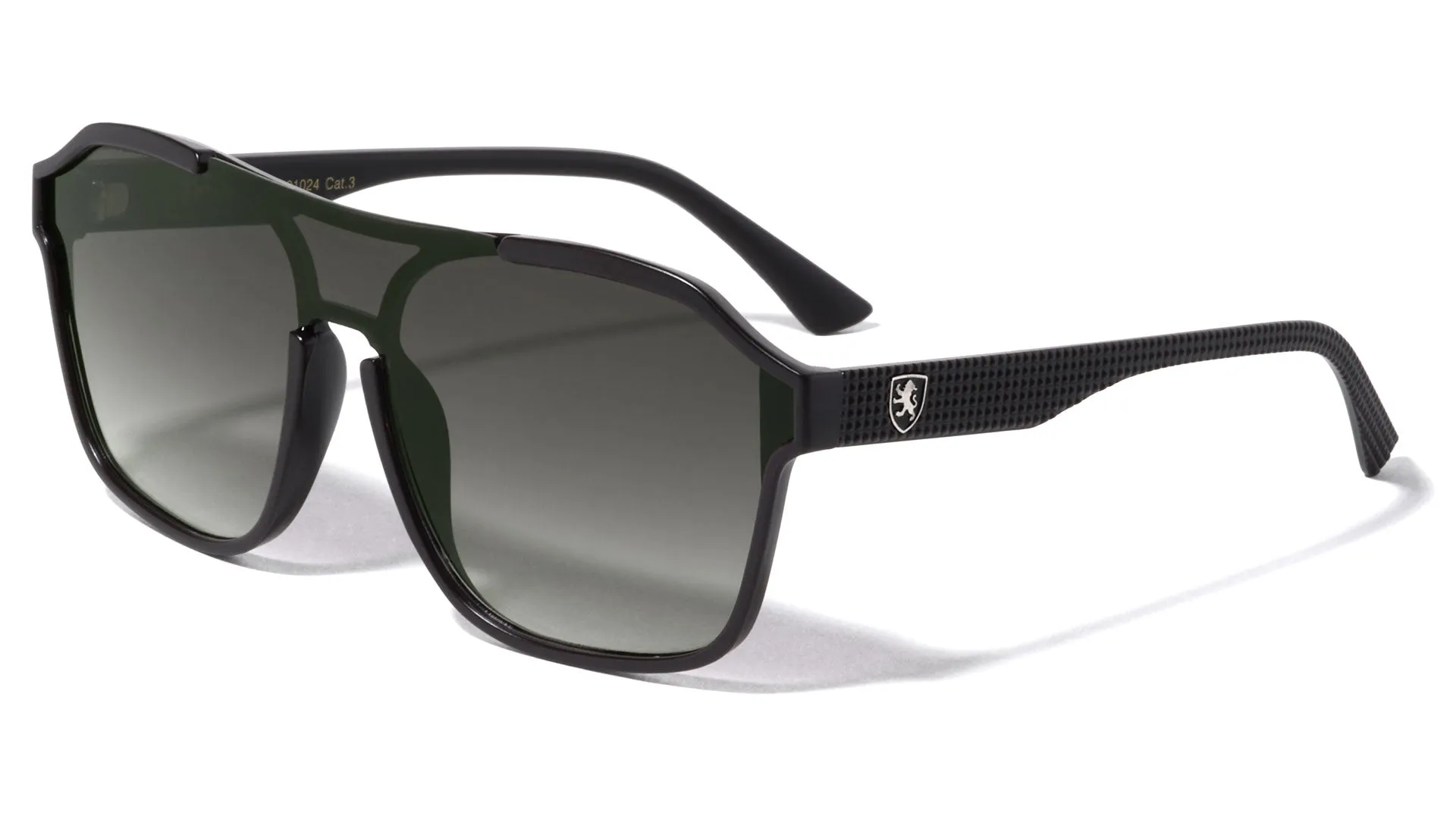 Designer Retro Flat Top Shield Pilot Sunglasses for Men