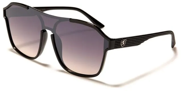 Designer Retro Flat Top Shield Pilot Sunglasses for Men