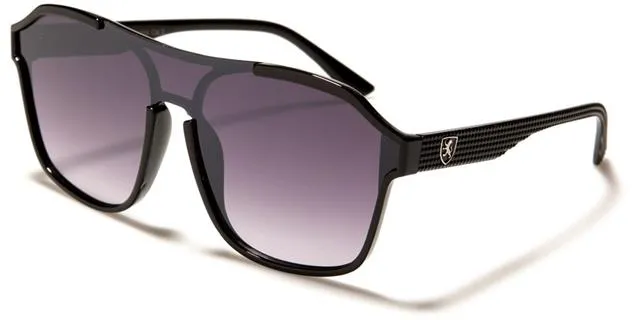 Designer Retro Flat Top Shield Pilot Sunglasses for Men