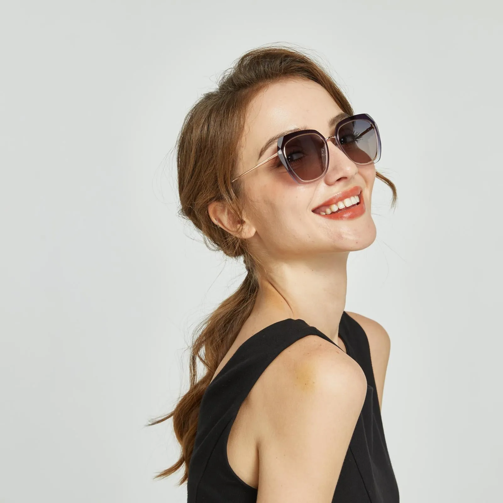DUCO Diamond Trim Style Sunglasses for Women Polarized UV Protection DC1225