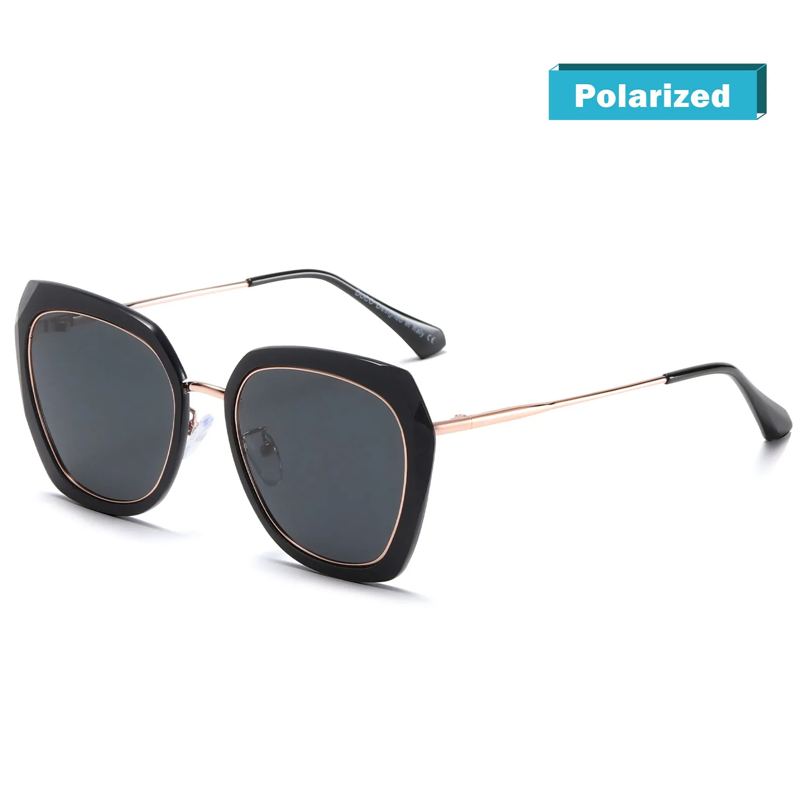DUCO Diamond Trim Style Sunglasses for Women Polarized UV Protection DC1225