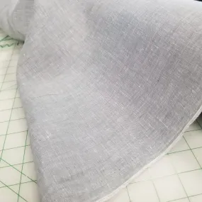 End of Bolt: 2.5 yards of Designer European Deadstock 100% Linen Chambray Light Gray  Shirting Woven- remnant