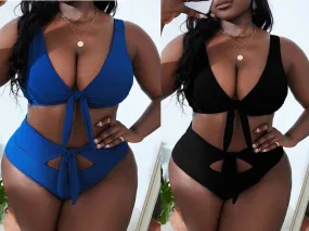 Explosive High Waist Cut Out Tie-Knot Bikini Swimsuits