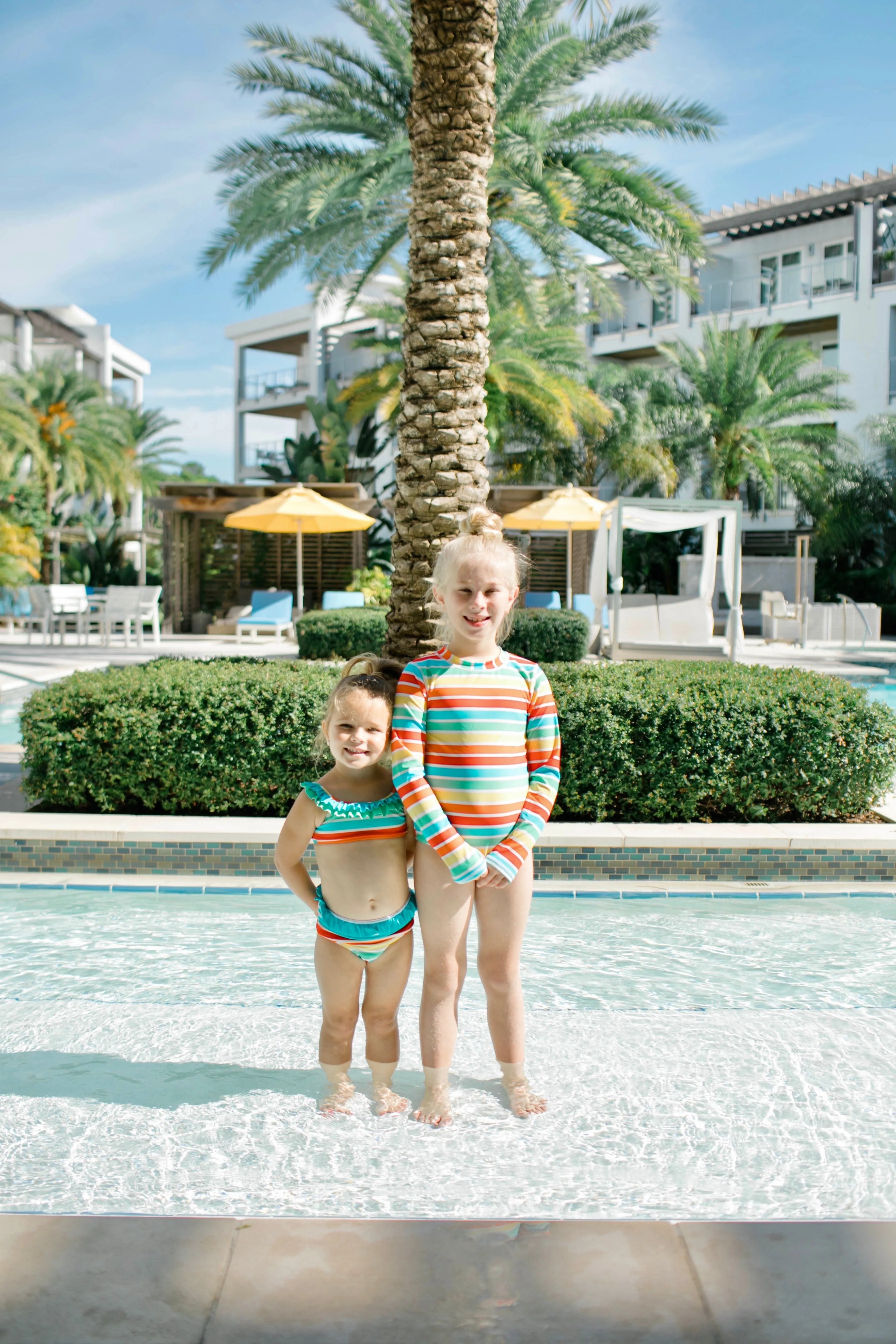Girls Bikini 2 Piece Ruffle Swimsuit Set - "Rainbow"