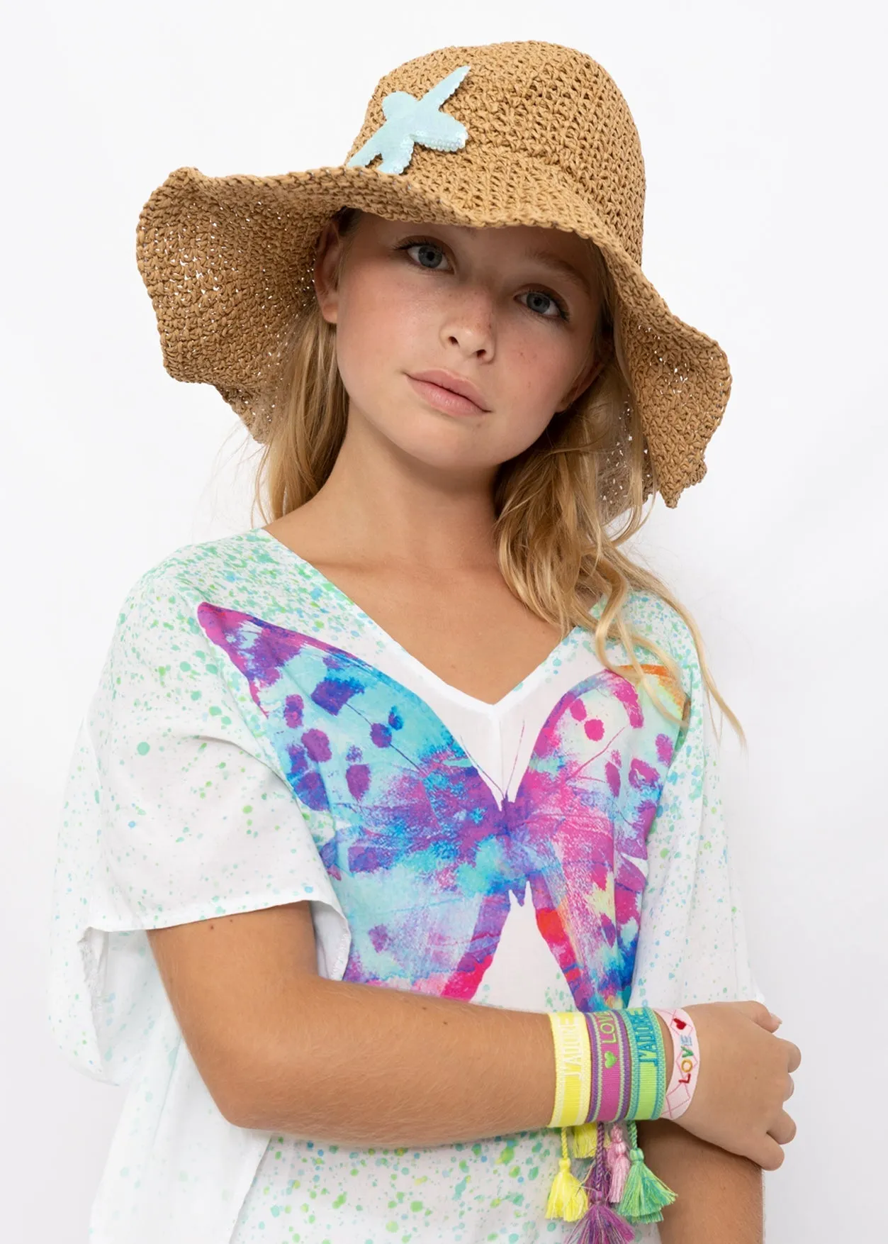 Girls "J'Adore" Neon Yellow Wristband