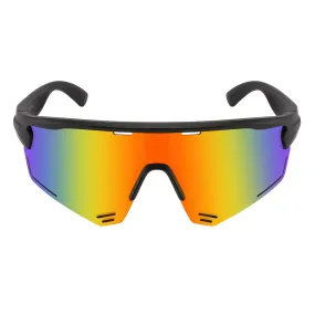 HALF FRAME SPORTS SHIELD UNISEX COLOR MIRROR SUNGLASSES 55715LTT/RV