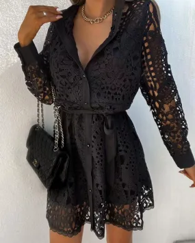 Hannah - Robe chemise à lacets