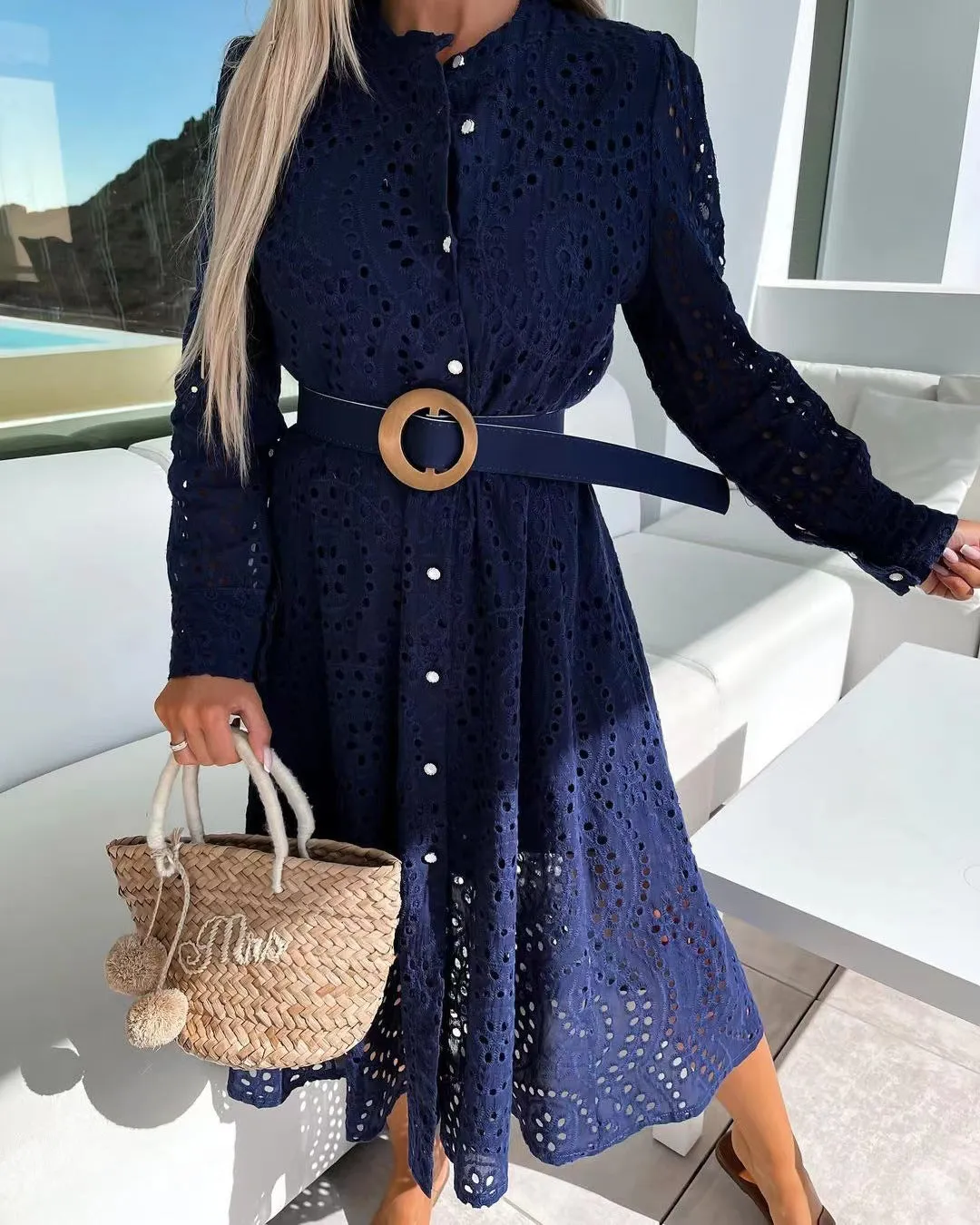 Hannah - Robe chemise à lacets