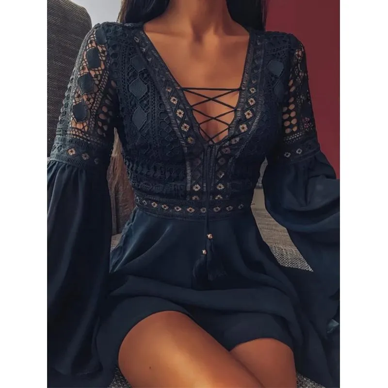 Hannah - Robe chemise à lacets