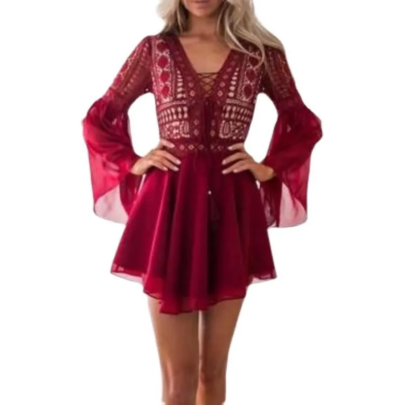 Hannah - Robe chemise à lacets