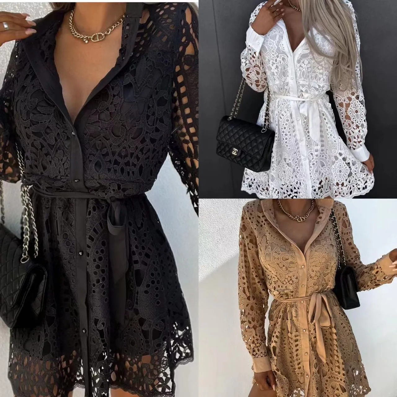 Hannah - Robe chemise à lacets