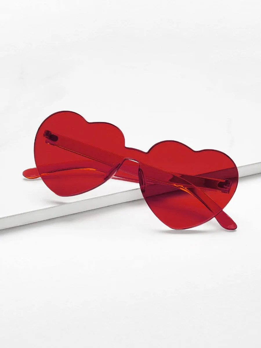 Heart shaped retro color sunglasses