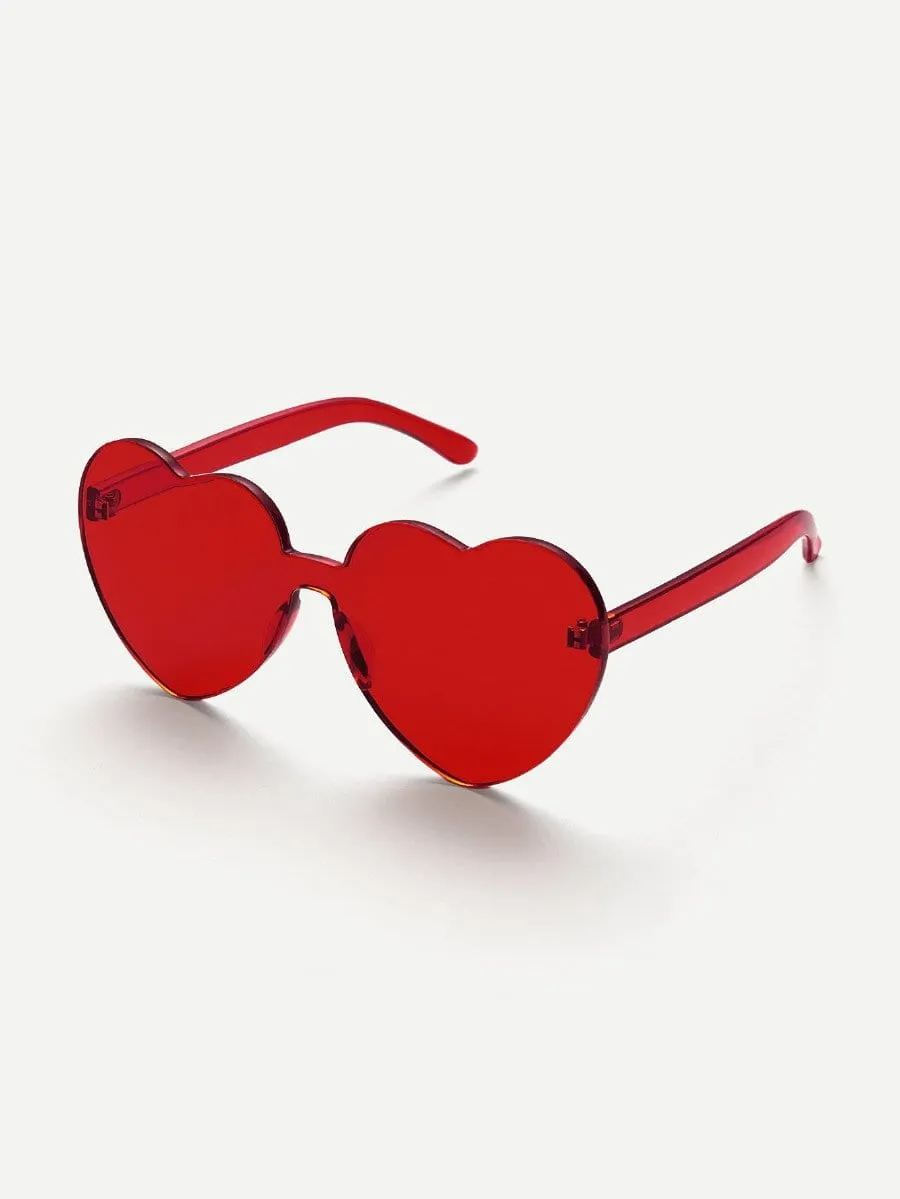 Heart shaped retro color sunglasses