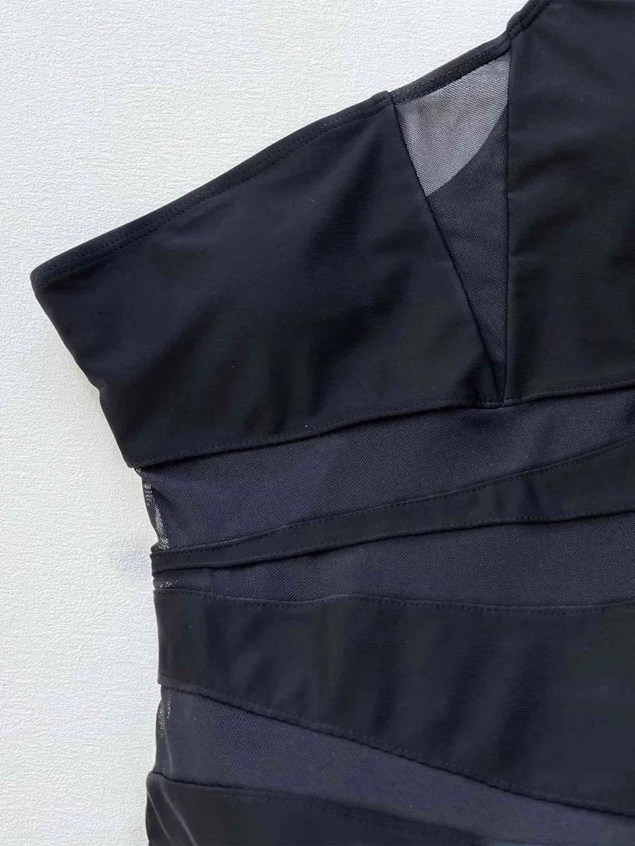 Hidden Depths One Shoulder One Piece Black Swimsuit