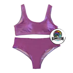 High Waisted Bikinis Solid Color Changing
