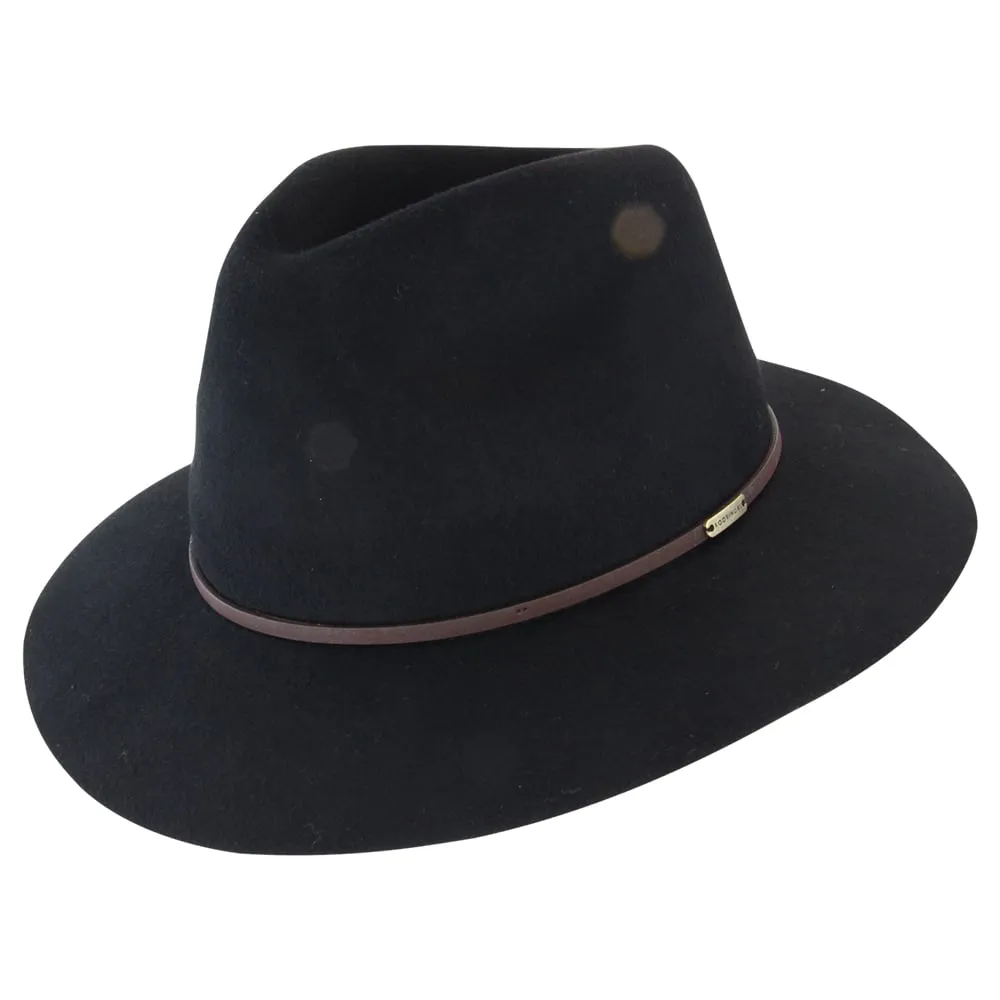 Kooringal Mid Brim Fedora Rajah - Black