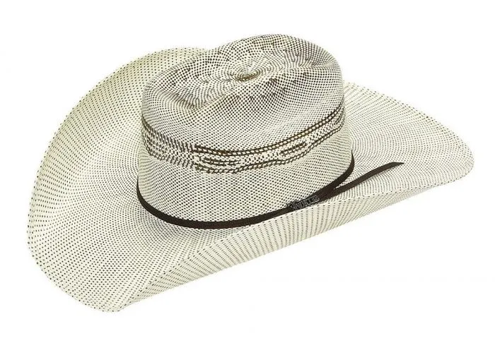 MF Western Twister Added Money Brick Two Tone Vented Bangora  Natural Straw Hat Style T71621