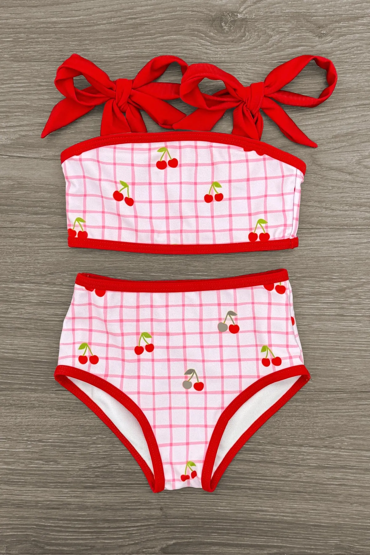 Mom & Me - Pink & Red Cherry Bikini
