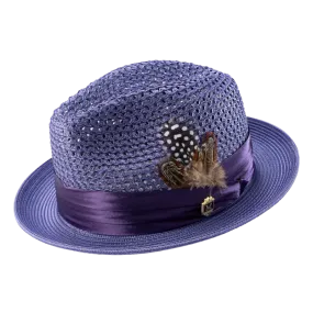 Montique Purple Men's Summer Straw Hats Style H-34