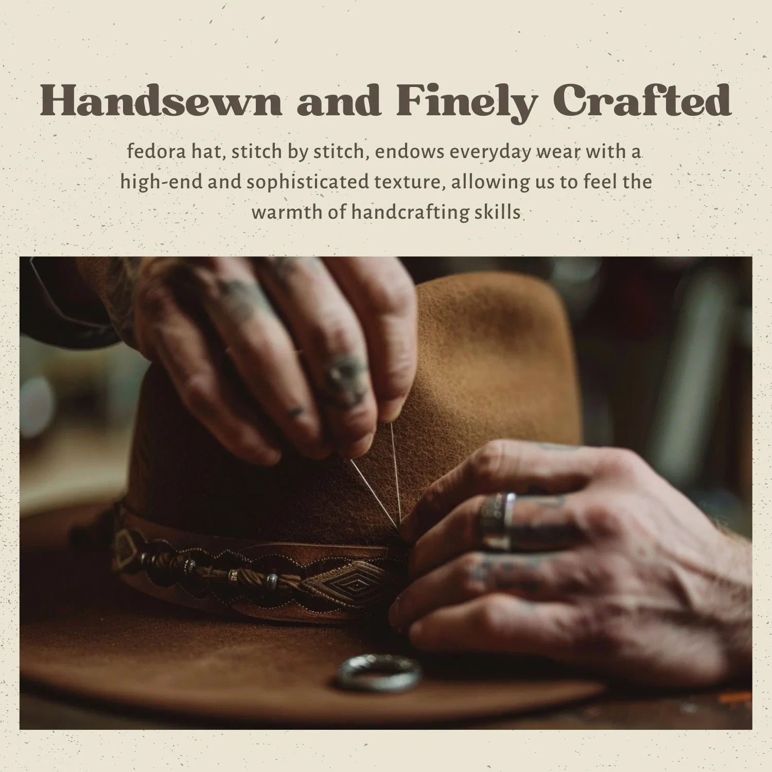 Nomad - Vintage Handcrafted Stiff Fedora Hat