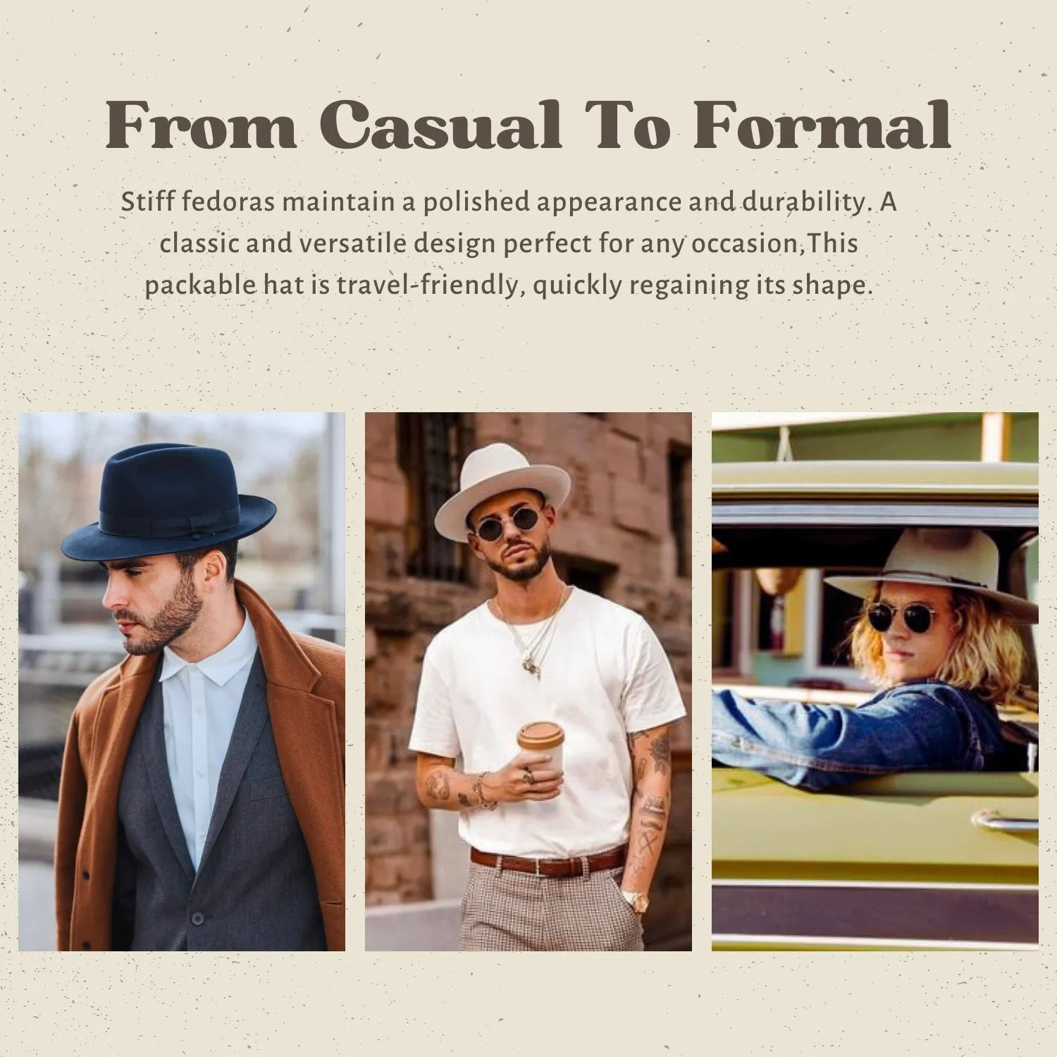 Nomad - Vintage Handcrafted Stiff Fedora Hat