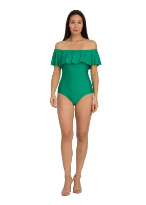Off Shoulder Flounce One Piece Suit (Style 355)