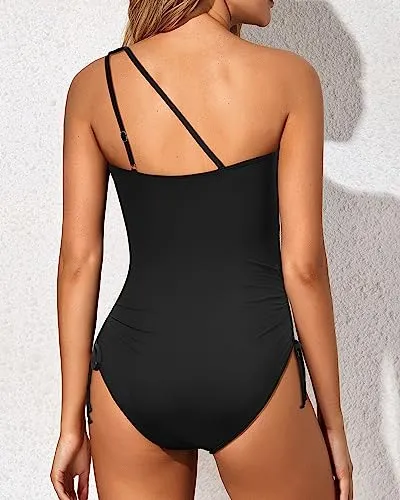 One Shoulder Full Coverage Keyhole One Piece Swimsuits
