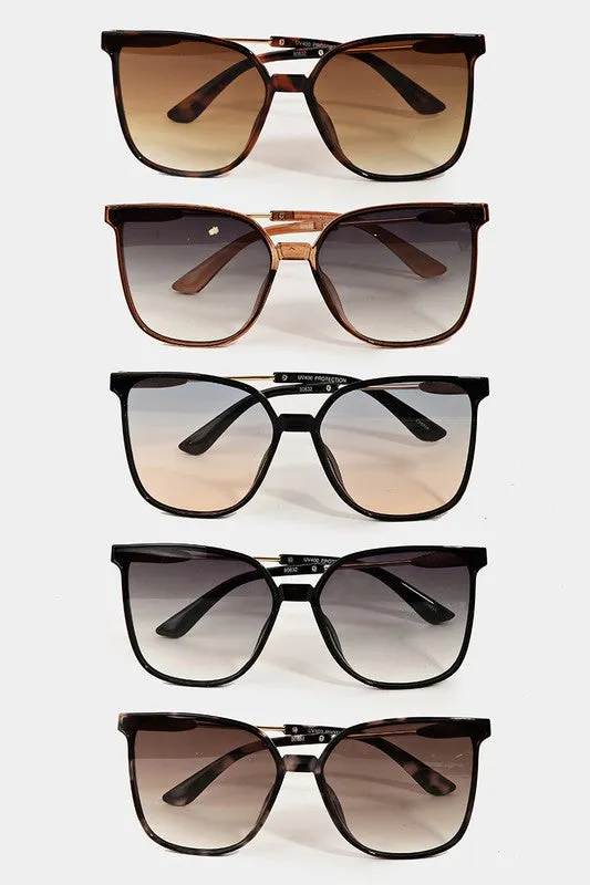 Oversized Acetate Gold Arm Sunglasses