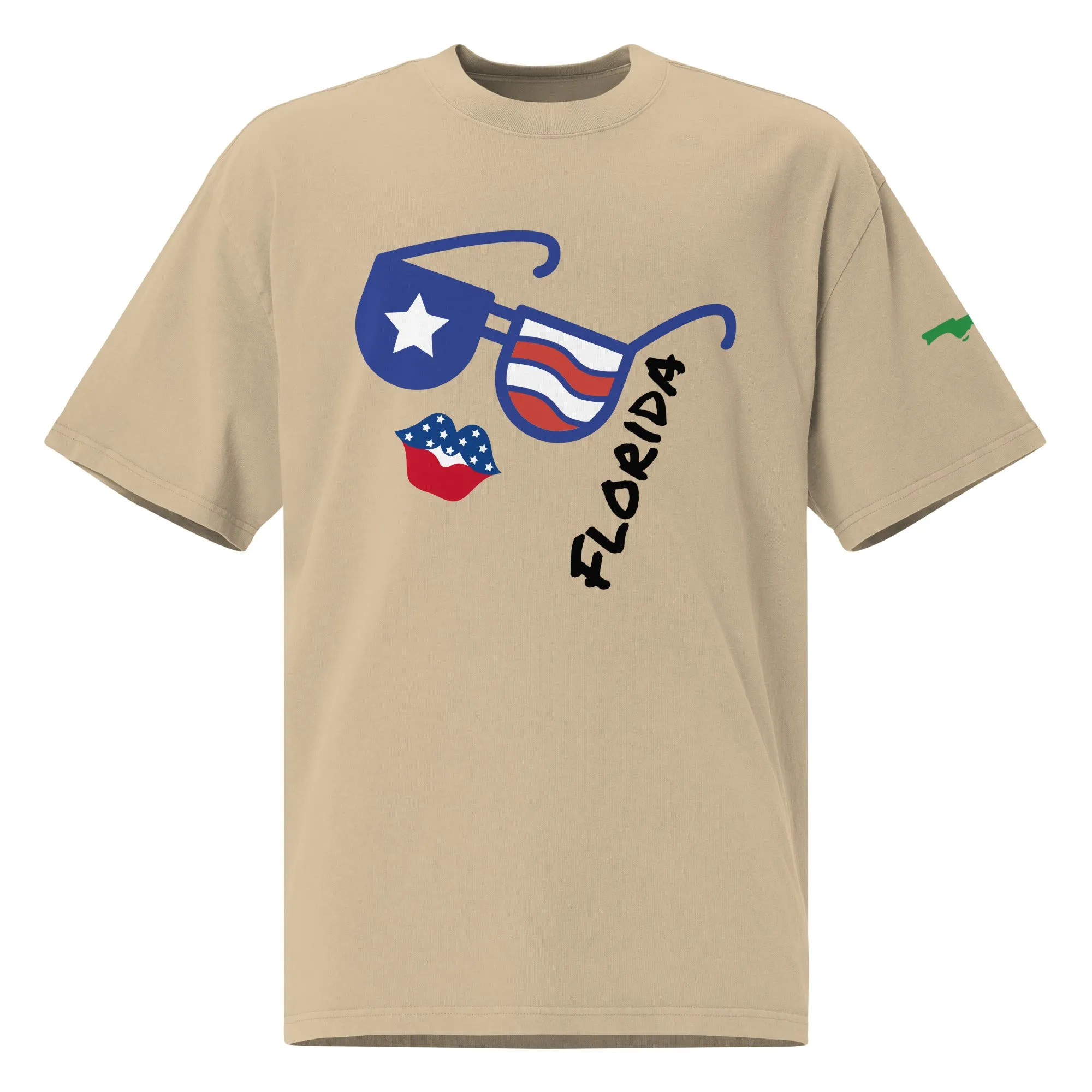 Oversized faded Florida t-shirt - Florida Sunglasses Shirt