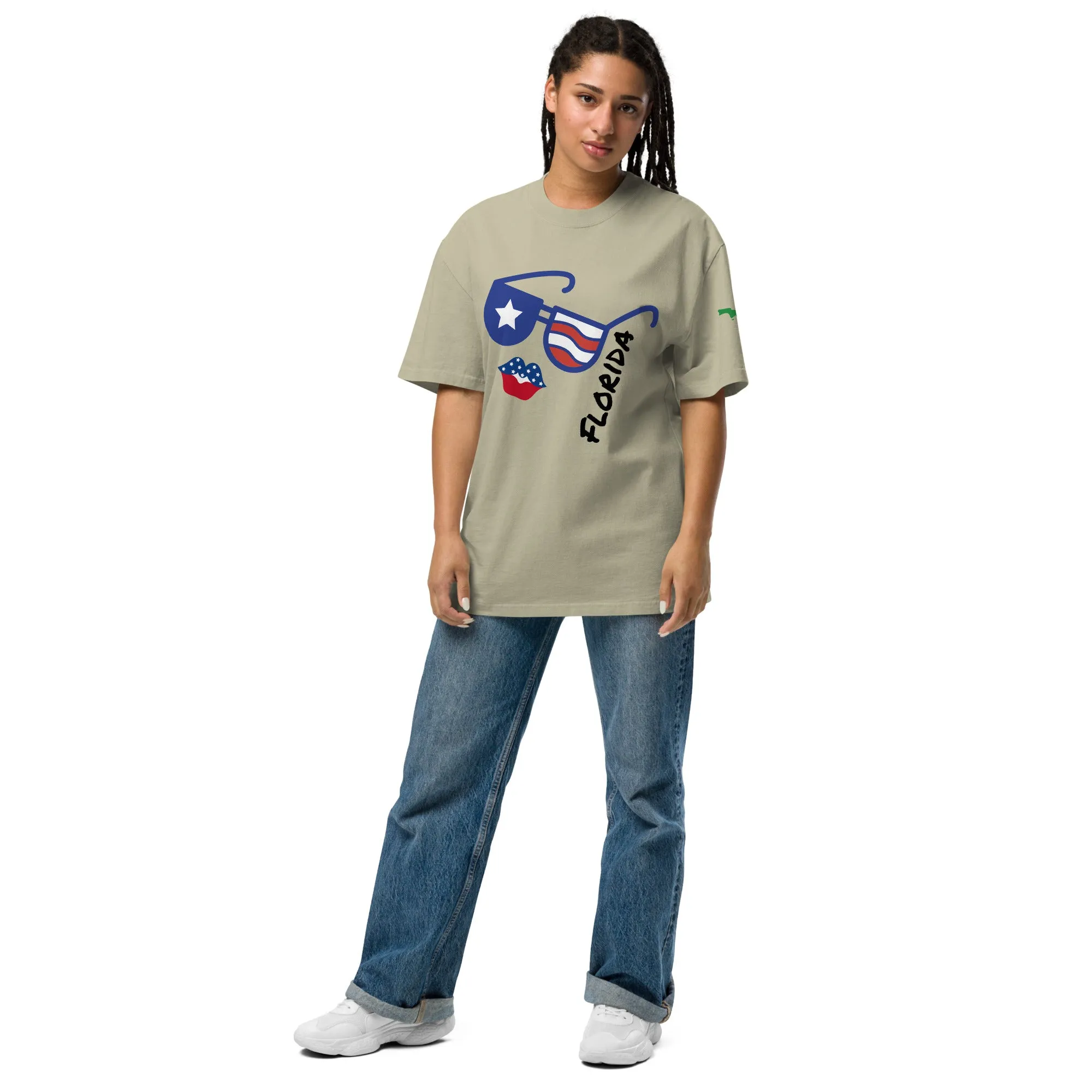 Oversized faded Florida t-shirt - Florida Sunglasses Shirt